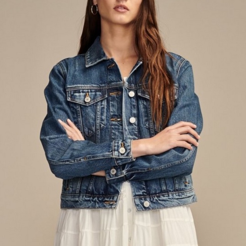 ❌SOLD ON DEPOP❌ Lucky Brand Tomboy Trucker Denim Jacket